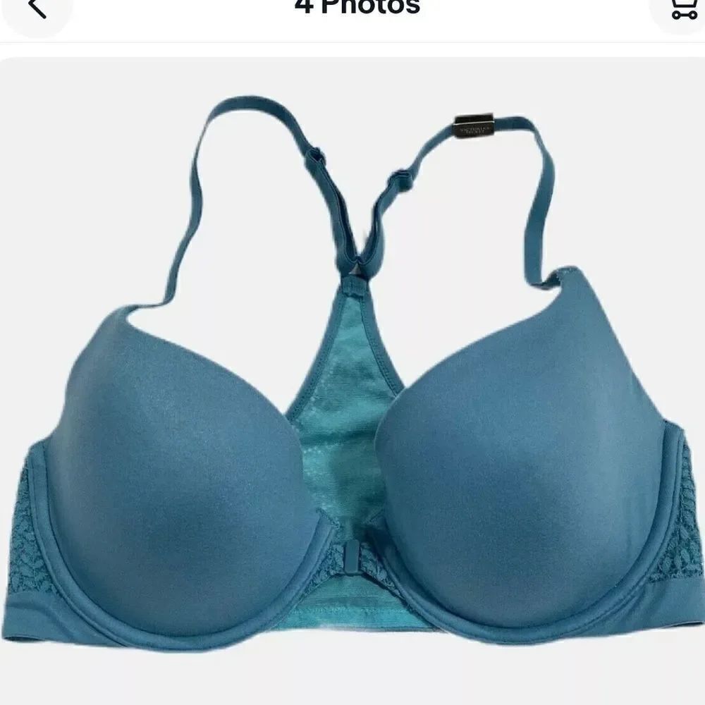 Victorias Secret Body by Victorias Racerback Supersoft Demi Bra teal 32D
